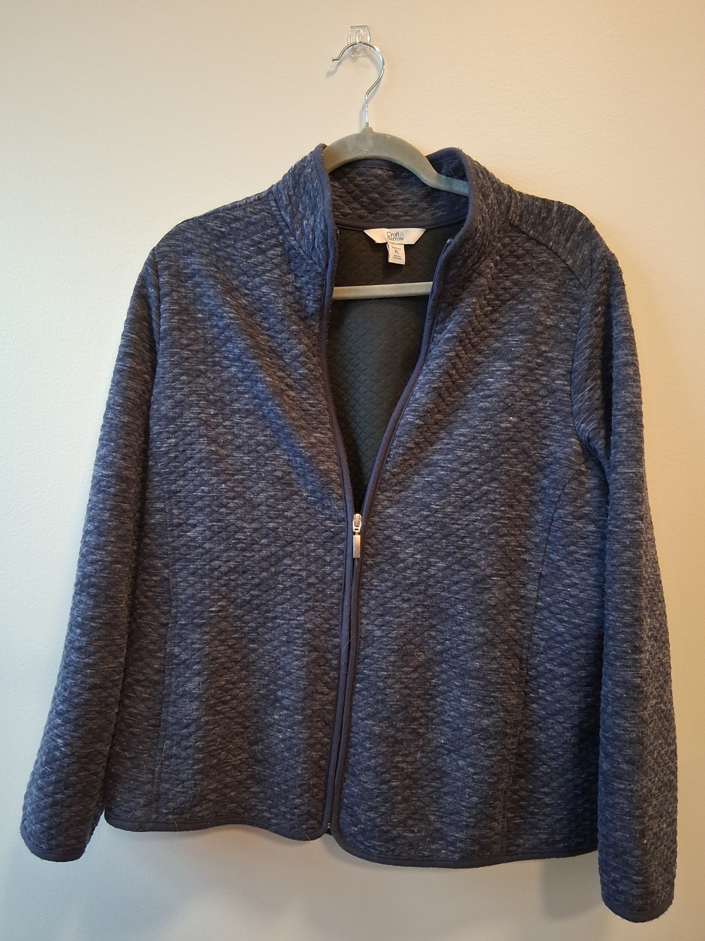 croft & barrow Men's Quilted Full-Zip Jacket in Navy Heather